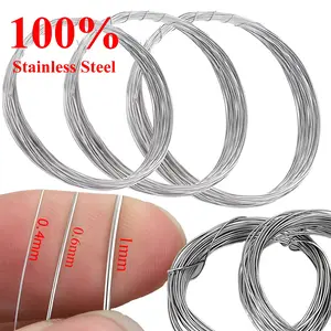 10M Stainless Steel Silver Color Wire Single Wire Beading Wire 0.3/0.4/0.5/0.6/0.8/1mm DIY Jewelry Making Finding Accessoires