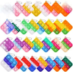 Kids Party Favors Fidget Toys Bulk 30 Pack Mini Pop Fidget Keychain Its Birthday Party Favors for Kids 4-8,8-12 Small Christmas Classroom Prizes It Student Gifts for Students Goodie Bag Stuffers
