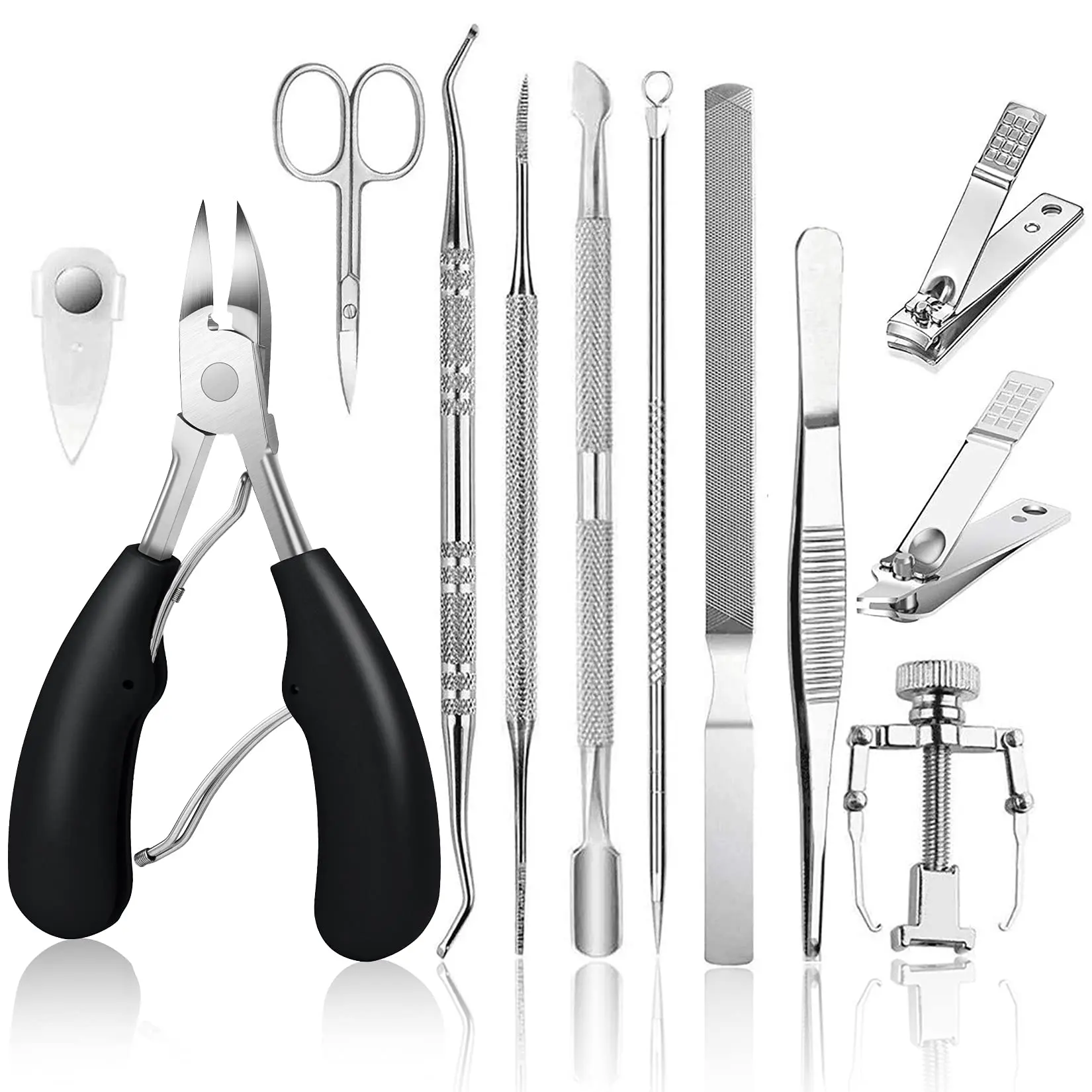 AROCRO 12 Pcs Ingrown Toenail Corrector, Ingrown Toenail Treatment, Ingrown Toenail Clippers, Professional Podiatry Tools, Chiropody Tools, Ingrowing Toenails Kit