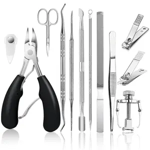 AROCRO 12 Pcs Ingrown Toenail Corrector, Ingrown Toenail Treatment, Ingrown Toenail Clippers, Professional Podiatry Tools, Chiropody Tools, Ingrowing Toenails Kit