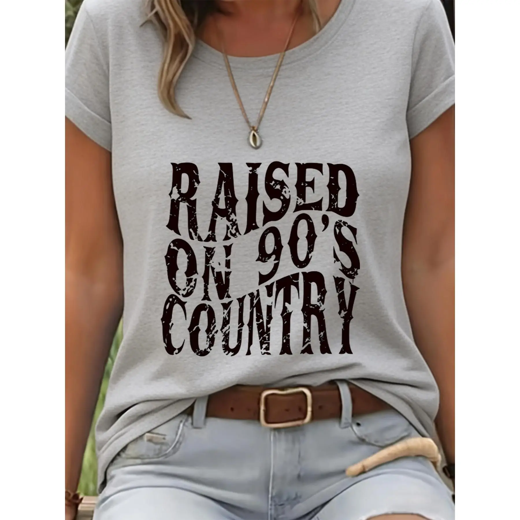GGOR Plus Size, Trendy And Distinctive Casual Women's Graphic Crew Neck 1 Three Color Women's Clothing