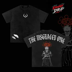 Sukuna “The Disgraced One” Vintage Washed Oversized Gym T-Shirt – Jujutsu Kaisen Anime Graphic Tee, Ryomen Sukuna Curse King Manga Shirt, Streetwear Casual Apparel, Unisex Top, Gift for JJK Fans