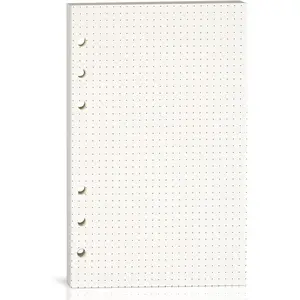 A6 Dot Grid Paper,100GSM Thick,6-Hole Punched,A6 Dotted Paper Refill for Filofax Planner/Binders/Organizer,80 Sheets (160 Pages),6.69 x 4.13 Inch,Beige