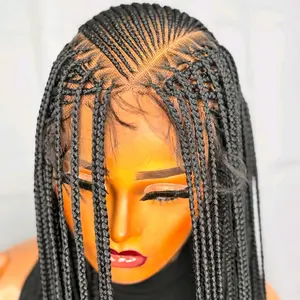fulani braid in black with baby hair and adjustable band