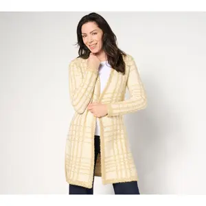 Isaac Mizrahi Live! Petite Always Isaac Sparkle Eyelash Yarn Sweater