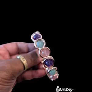 Infinity Bangle-Amethyst, Strawberry Quartz, Aventurine