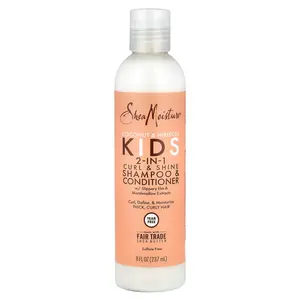 SheaMoisture Kids 2-In-1 Curl & Shine Shampoo & Conditioner, Coconut & Hibiscus, 8 fl oz (237 ml)
