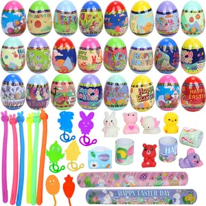 24 Pack Pre-Filled Easter Eggs for Kids, Easter Eggs with Toy Inside for Easter Basket Stuffers,Party Favors,Egg Hunts