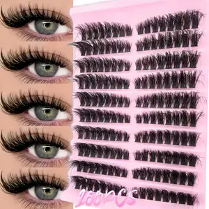 160pcs of 100D Thick Gradient False Eyelashes with a Thickness of 0.07Mm, Featuring Fluffy And Extra Wispy Clusters. These Mixed Length Eyelash Extensions Range from 10-18Mm, Are Easy to Apply, Reusable, And Suitable for Beginners