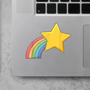 Shooting Rainbow Star 2x2 inches Cut Out Sticker