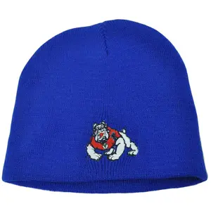 NCAA Fresno Bulldogs Cuffless Knit Beanie Skull Skully Acrylic Toque Thin Hat