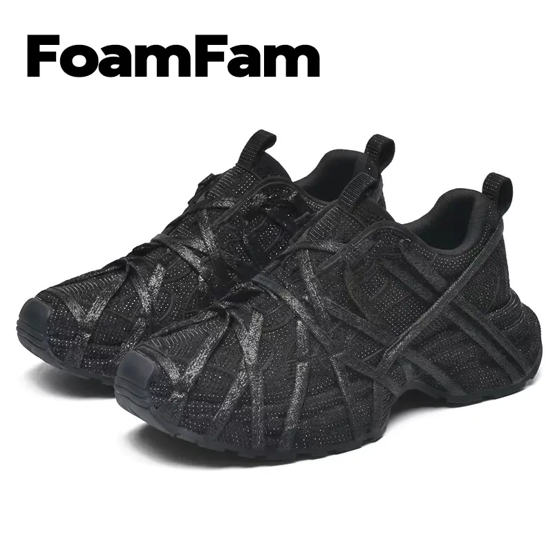Foamfam 2026 Early Spring Collection Rhinestone-embellished Fashion Sneakers for a Charming Vibrant Lifestyle Comfortable Stylish Footwear with Stylish Design Active Wear Versatile for Various Occasions