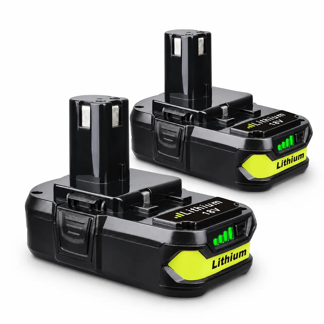 2Pack Ryobi 18v battery, replacement battery for Ryobi, 18v lithium ion, power tool battery, 3.6Ah battery, cordless tool accessory, P108 replacement, long lasting battery