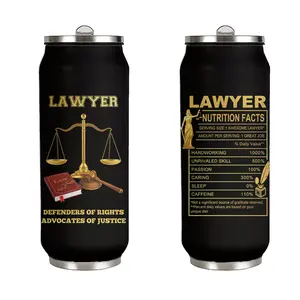 Attorney Gifts Lawyer Tumbler 17oz Straw Lid Cup Leakproof Portable Water Bottle Stylish Insulated Thermos Thermal Flask