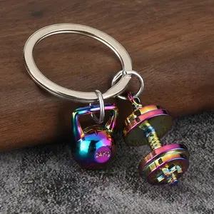 Creative Dumbbell-Shaped Alloy Keychain - Realistic Sports Design, Durable Zinc Alloy, Ideal for Bag Decoration & Gift for Friends, Casual Style, Lanyard, Keychain For Men, Stylish Keyring