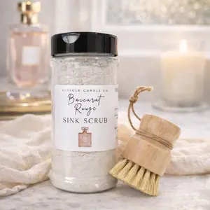 Sink Scrub + Bamboo Brush Duo | Non-Toxic Kitchen Cleaner | Heavy Duty Grease & Grime Remover | Everyday Clean Essential