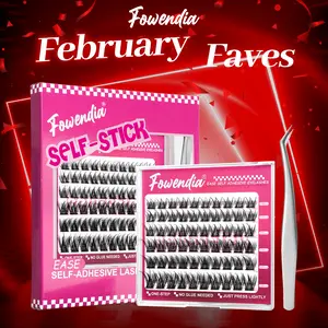 Fowendia Lashes Segmental Self-Adhesive Lashes Waterproof Lash Clusters Kit DIY Cluster No Glue Needed Dramatic Look Bottom Lash 10-16mm Mixed Eyelashes Makeup Cosmetic Lash Extension Eyelash Extensions Kit dealsforyoudays
