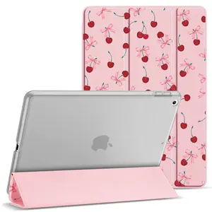 Casing Bee Ms. Cherry Tablet Case Slim Lightweight Protective Cover for iPad Air 6 5 4 Pro 4 3 2 1 iPad 11 10 9 8 7 Mini 7 6 with Magnetic Protection & Pencil Holder