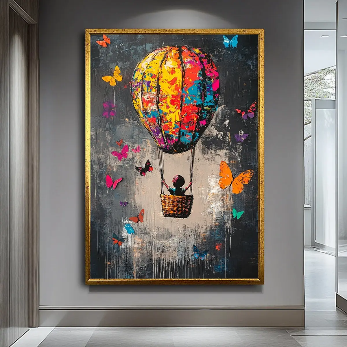 Unframed, Room Decor, Wall Art Artwork, Ready to Hang, Banksy Balloon Poster Art,banksy Balloon Poster Print, Graffiti Balloon Art,wall Art, Balloon Poster