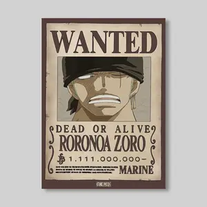 One Pice - Roronoa Zoro Three Wanted Poster, Unframed Poster for Anime Manga Fan Wall Art, Set up home decor Vintage Wall Art