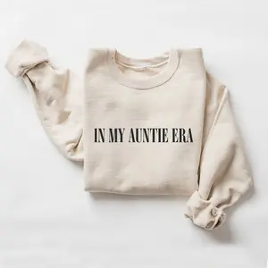 In My Auntie Era Sweatshirt, Auntie Crewneck Sweatshirt, Auntie Gift Cotton Menswear