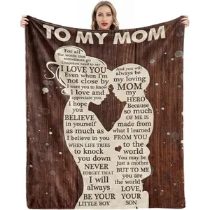 Gifts for Mom Soft Cozy Flannel Throw Blanket, Mothers Day Birthday Gifts for Mom from Son, Mom Gifts, Blanket Presents for Mother's Day, Christmas, Birthday Presents for Mother, Lightweight and breathable – the perfect holiday gift.