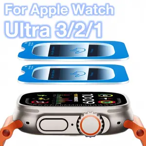 Tempered Glass Protective Screen Protector for Apple Watch Ultra 2/3, 49mm Size, Includes Alignment Tool, Easy Installation Design, Durable