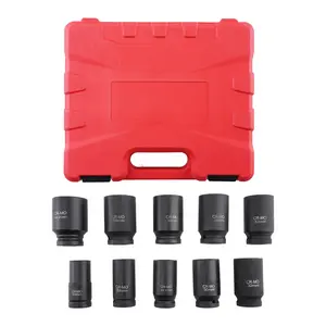 10PCS 3/4Inch Drive Deep Impact Socket Set Metric 22-41mm 6-Point Kit With compatible for Case