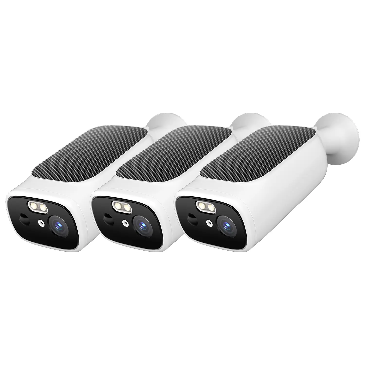 3-Pack 5G HD Solar Home Security Cameras - Wireless WiFi Monitoring Device with 9600mAh, Bluetooth, AI Motion Sensor, Color Night Vision, Micro SD/Cloud Storage, Waterproof, Alexa/Google Home Compatible (Solar Surveillance Capable)