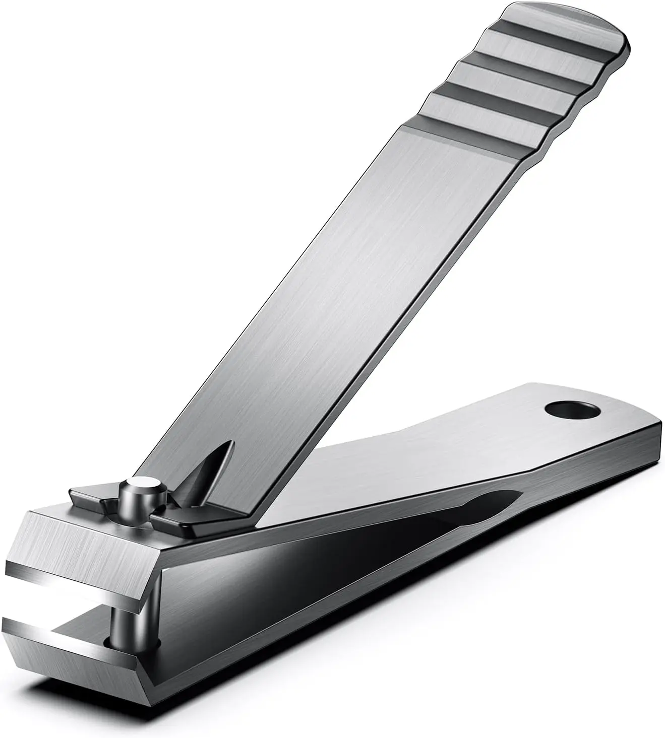 Heavy Duty Straight Blade Nail Clippers for Thick Toenails, Professional Stainless Steel Fingernail Toenail Clippers Trimmers - Thick Wide Jaw Toe Nail Clippings for Seniors, Men & Women - Silver