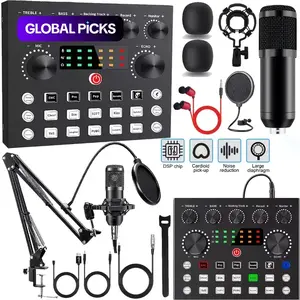 Complete Podcast Equipment Kit - Audio Mixer Kit, Professional-Grade BM800 Microphone with V8 S Sound Card, USB Audio Interface, Tuner and Volume Control for High-Quality Recording, Singing, Live Streaming and Gaming, Ideal for Beginners and Professionals