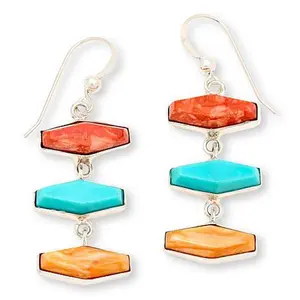 Mine Finds by Jay King Sterling Silver Turquoise and Spiny Oyster Shell Earrings