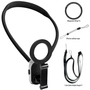 Magnetic Neck Strap Phone Mount, First Person View Camera Accessory, Ideal for Live Streaming, Cycling, Hiking, Fishing, Outdoor Sports