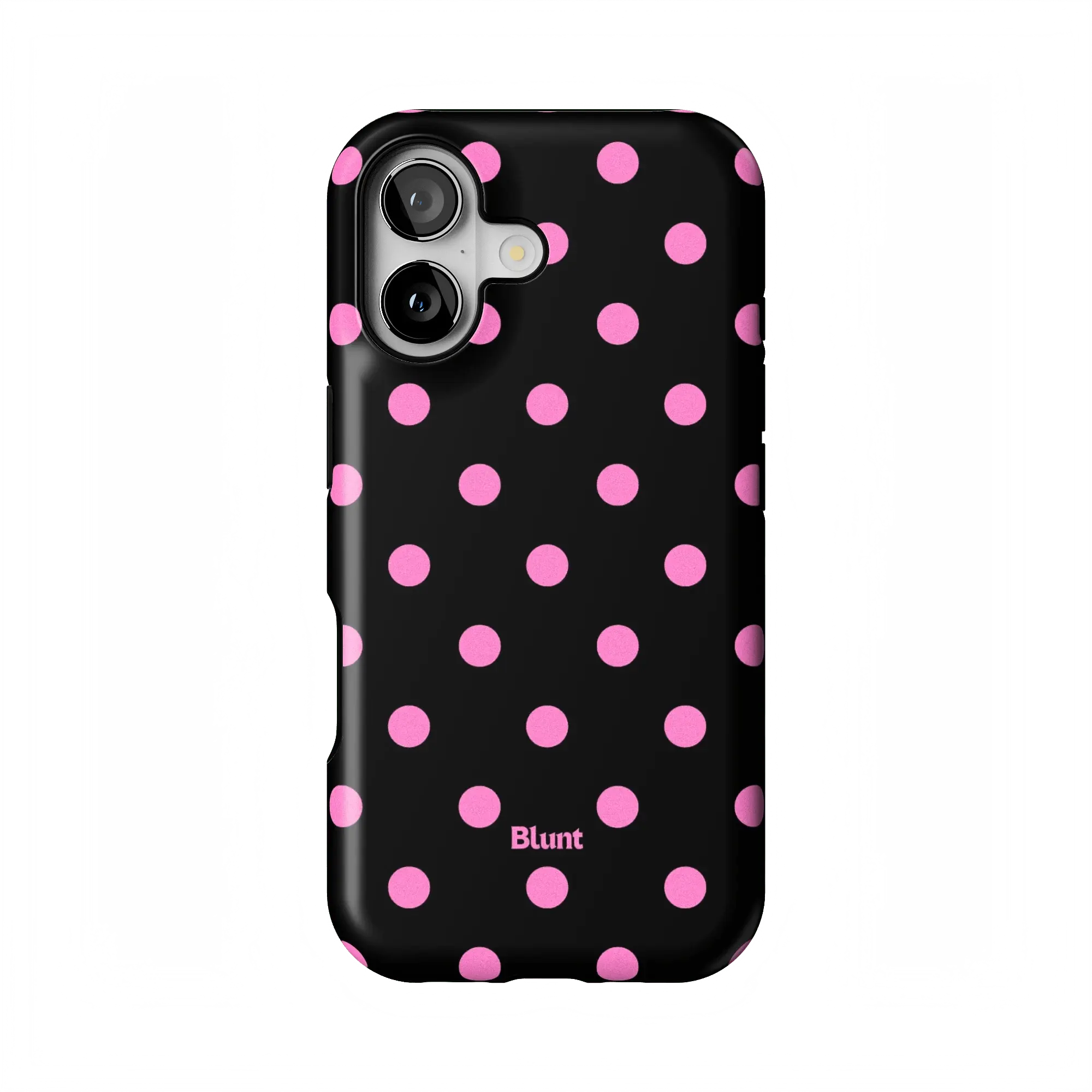Pink and Black Polka iPhone Case