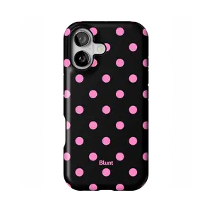 Pink and Black Polka iPhone Case