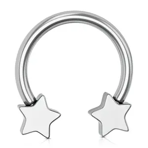 Oufer 14G/16G Titanium Five-star Shaped Horseshoe Septum Ring