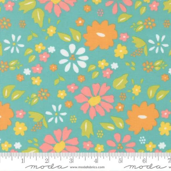 Fabric Moda Poolside Wildflower Delightfully Yours by the Quarter Yard 37700-18