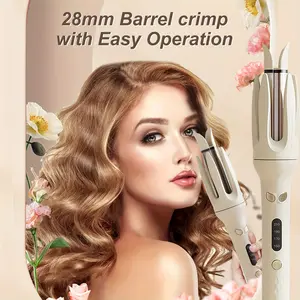 28mm Automatic Hair Curler with Large Barrel | 4 Heat Settings, Negative Ion Curling Iron, Auto Shut-Off Safety, Smart Timer Sensor, Dual Voltage 110–240V | Easy Volume & Long-Lasting Curls