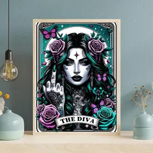 DIY Tarot Card Diamond Painting Art Kits Diamond Painting Cards Full Round Drills 5D Diamond Painting Kits Gemstone Craft Home Wall Decoration