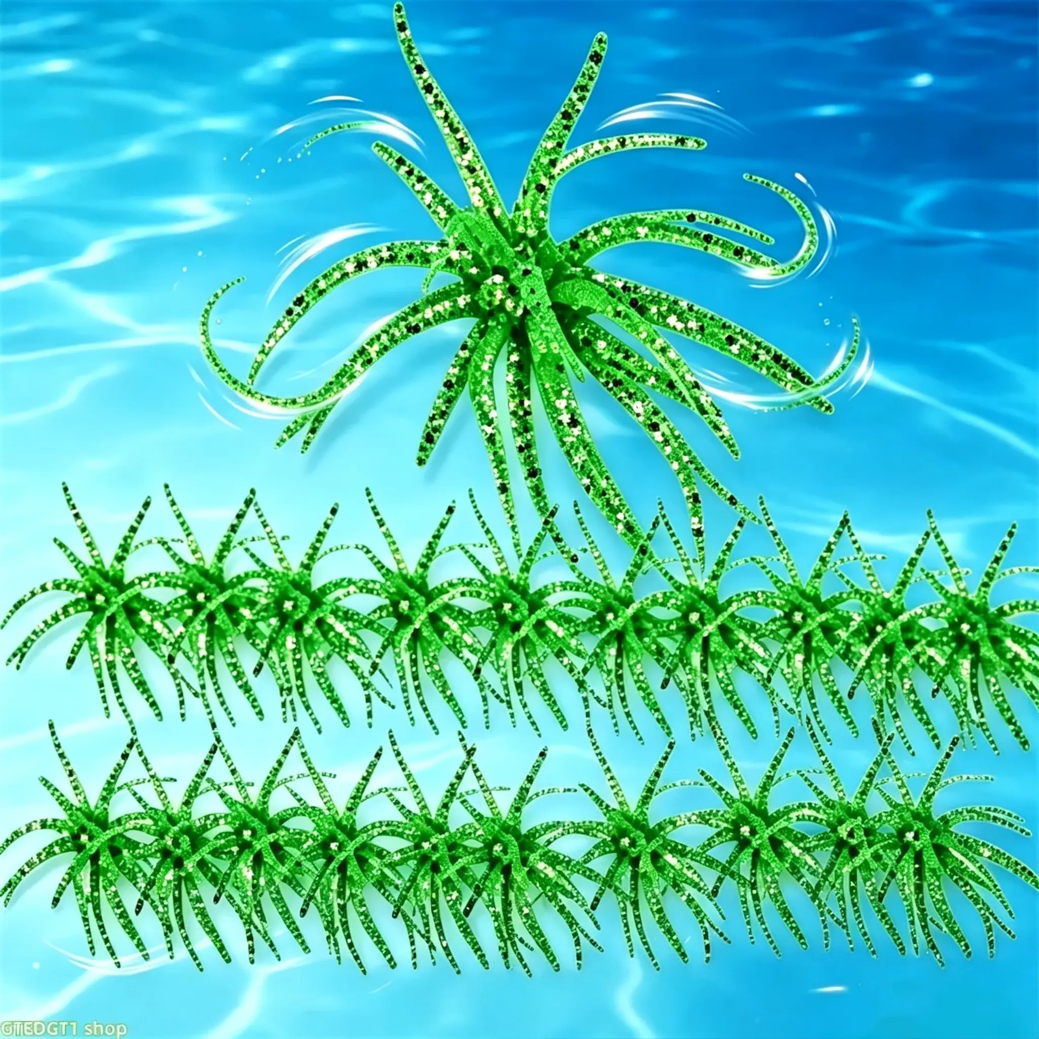 20-Pack TPE Biomimetic Soft Floating Sea Urchin Fishing Lures, Durable Artificial Baits with Realistic Topwater Strike Action for Freshwater Bass Fishing