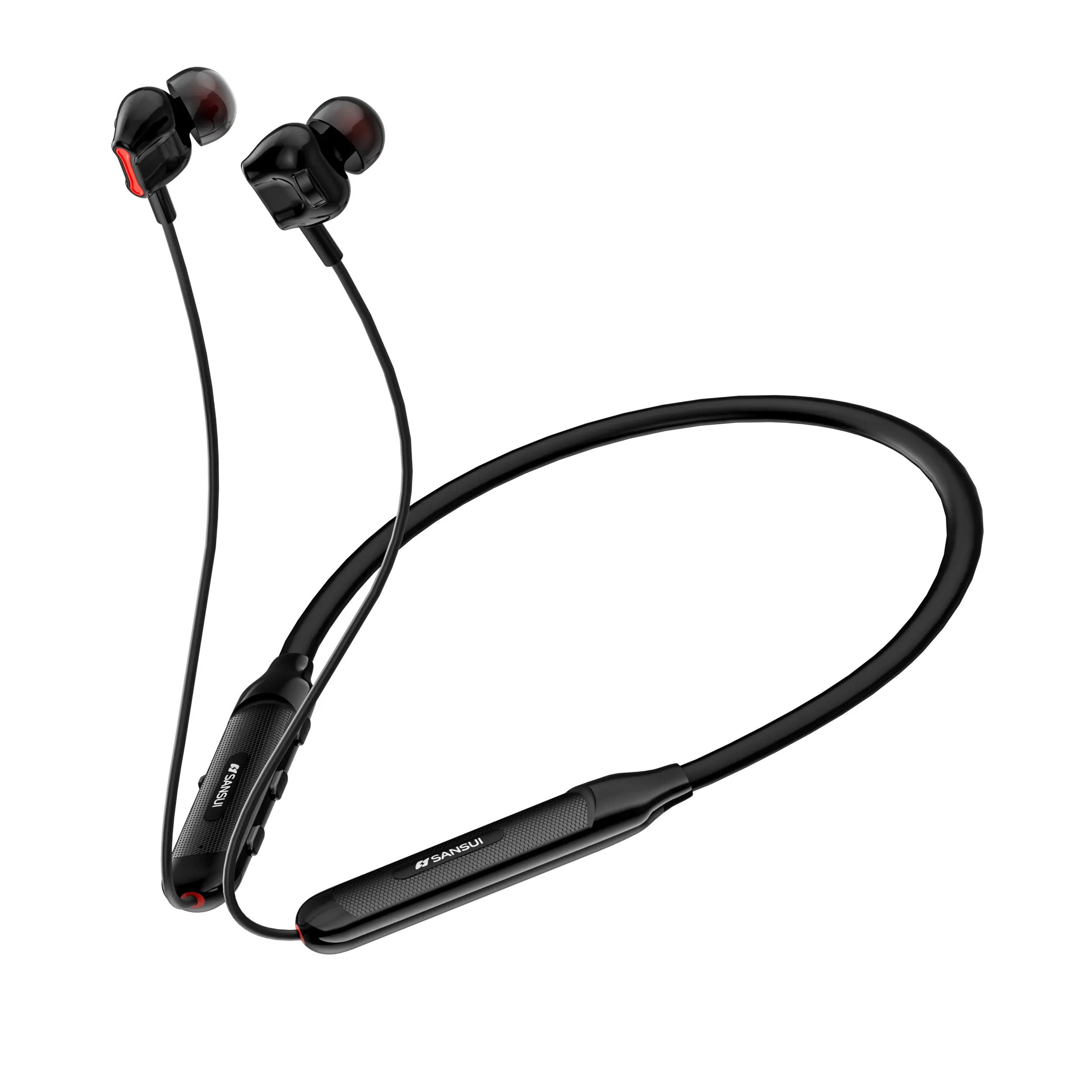 Neckband Bluetooth Earbuds, Bluetooth 5.3 Wireless In-Ear Headphones with Microphone, 7H Playtime, Deep Bass, Lightweight Comfort Fit, Magnetic Earphones, Type-C Fast Charging (Black)