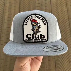 Little Pecker Club Snapback Trucker Cap Mesh Back Five Panel Yupoong 6006 Adjustable