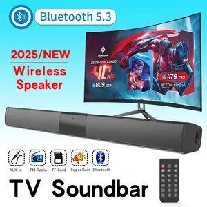 Soundbar Speakers, Bluetooth 5.0 TV Soundbar, HD Audio Stereo Soundbar Surround Sound Home Cinema With Remote Control, Support RCA AUX TF-Card，aux connection