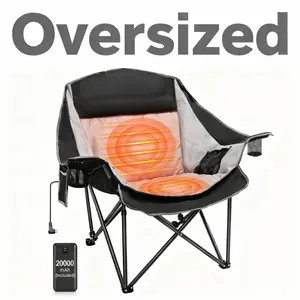 Slendor Heated Camping Chair,Portable Heated Folding Chair with 3 Heat Levels & 2 Heating Zones,20000mAh Rechargeable Power Bank,Support 660lbs,for Outdoor Sports, Camping, Lawn.