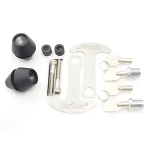 2002-B, Lidlox Helmet Lock Pair for Harley Davidson Except Sportster, Black.