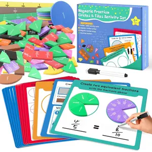 Fraction Tiles & Fraction Circles Set-Fraction Manipulatives, Math Manipulatives 4th Grade, Classroom  Haves Teaching Tools-Fraction  & Algebra Tiles & Fraction Strips for