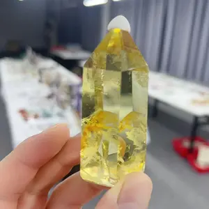 Natural yellow crystal large particle tower