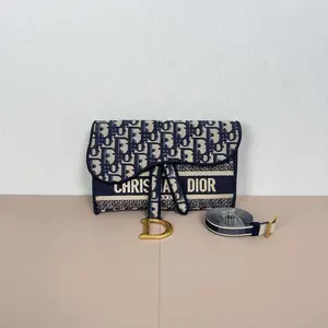 Pre-owned Dior canvas Shoulder Bags Oblique Saddle Belt Bag qiqia9990