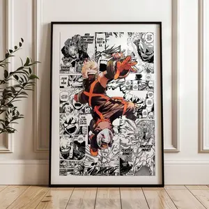 My Hero Academia Bakugo Manga Poster Anime Print, Anime Satin Poster