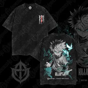 Valentine Shirts AnimeDust4U Retro Vintage Killua Assassin Hunter x Hunter Oversized Fit T Shirt 100% Premium Cotton Pre Washed Classic 230gsm American Made Y2K Streetwear Casual Unisex Heavyweight Soft Cotton Graphic Tee For Anime Fans Daily Trendy Wear